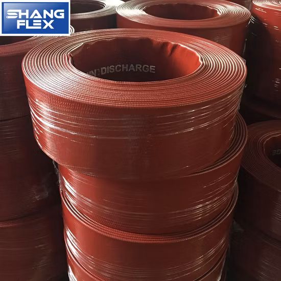 Red Heavy Duty PVC Layflat Water Discharge Hose Wp8bar/120psi 10bar/150psi