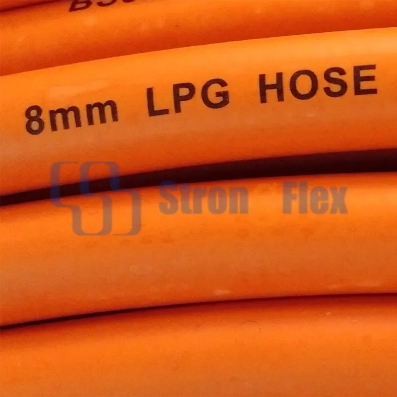Hochfester, flexibler, orangefarbener LPG-Gummi-Gasschlauch in der Industrie